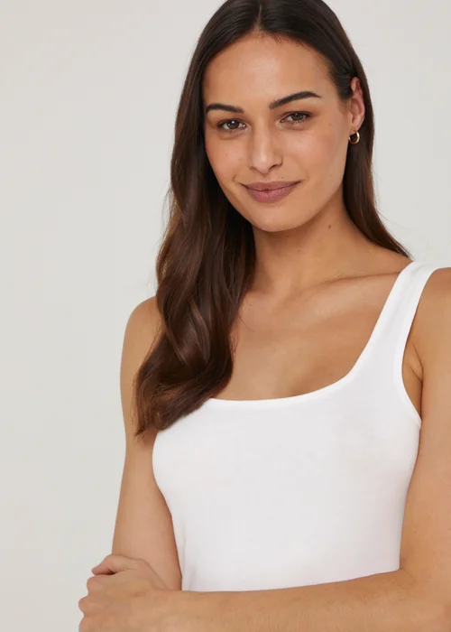 White Essential Longline Vest Top - Size 8 Image 3