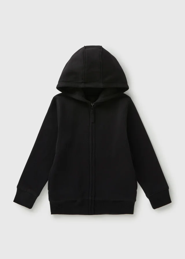 Kids Black Zip Up School Hoodie (3-13yrs)
