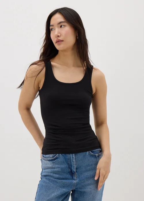 Black Essential Vest Top - Size 8 Image 2