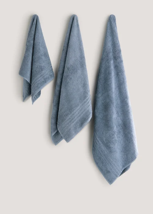 Blue 100% Egyptian Cotton Towels - Bath Towel Image 1