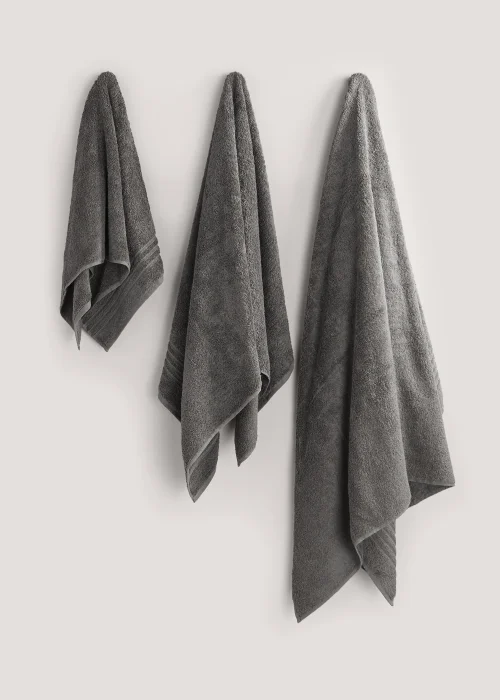 Dark Grey 100% Egyptian Cotton Towels - Hand Towel Image 1