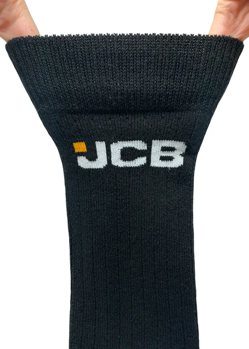 3 Pack JCB Black Work Socks - Sizes 6-11 Image 2