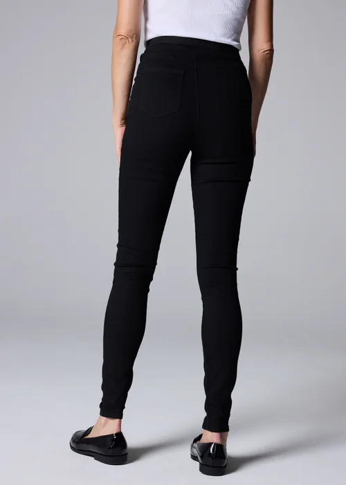 Black Pull On Jeggings - Size 08 29 leg Image 3