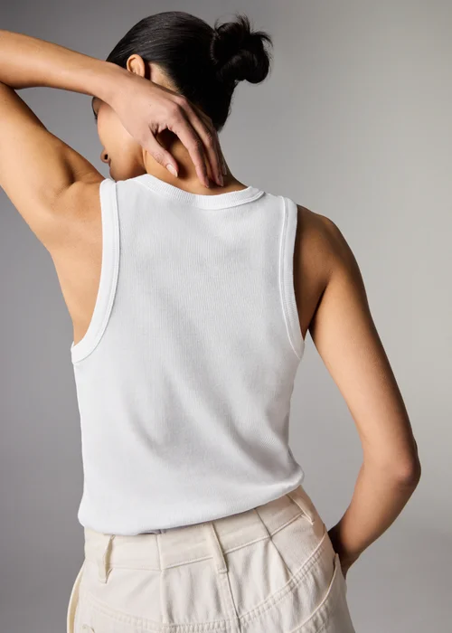 White Jersey Vest Top - 8 Image 2