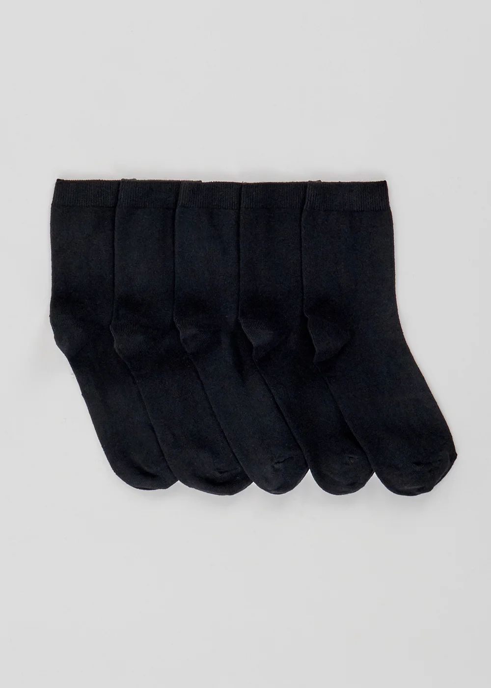 5 Pack Black Ankle Socks - One Size Image 1