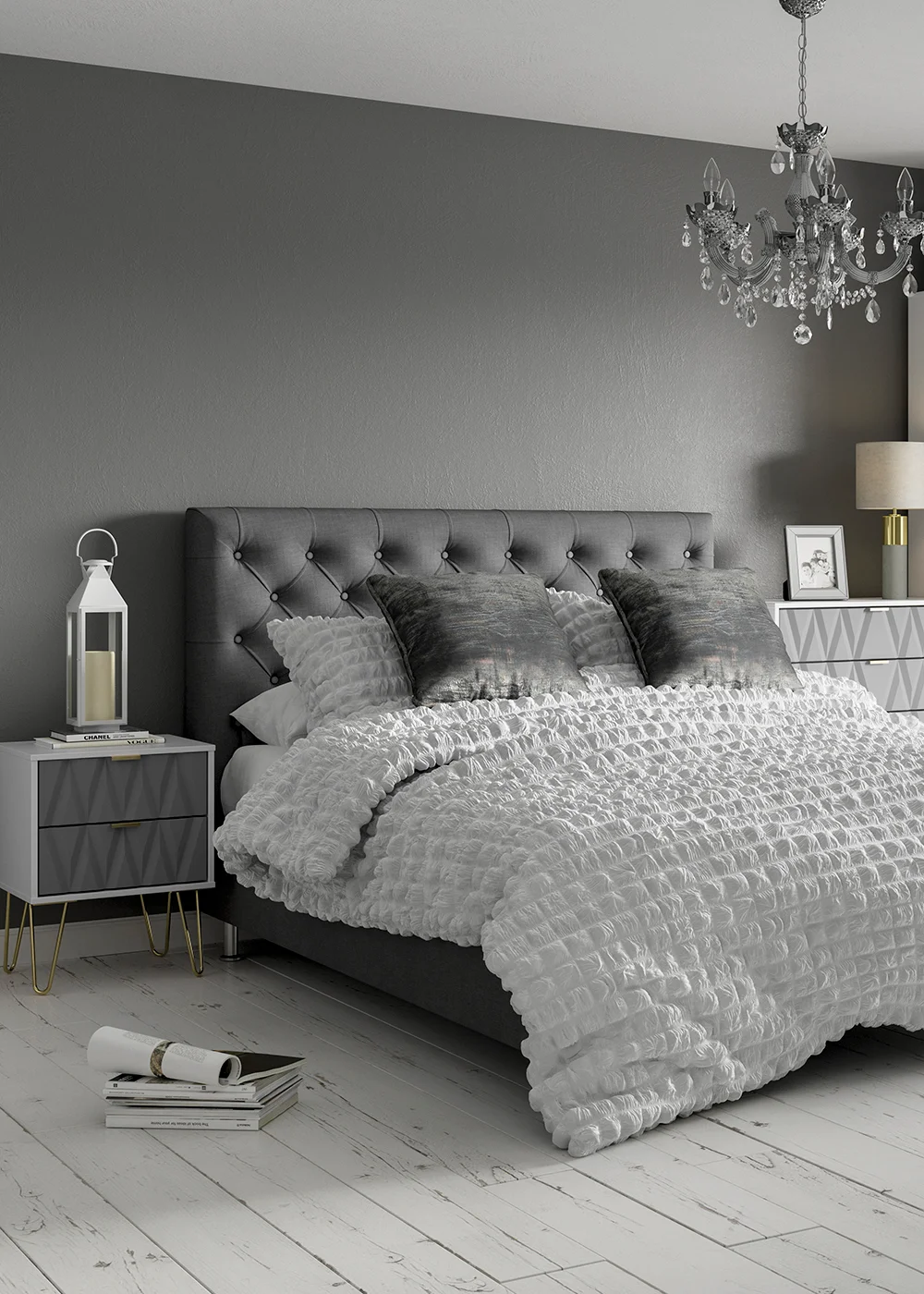 White Cotton Seersucker Duvet Set - Double Image 3