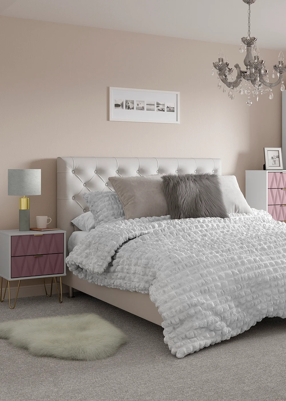 White Cotton Seersucker Duvet Set - Double Image 2