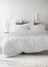 White Cotton Seersucker Duvet Set - Double Image 1