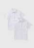 Girls 2 Pack White Regular Fit Short Sleeve School Blouses (4-16yrs) - Age 4 Years Image 1