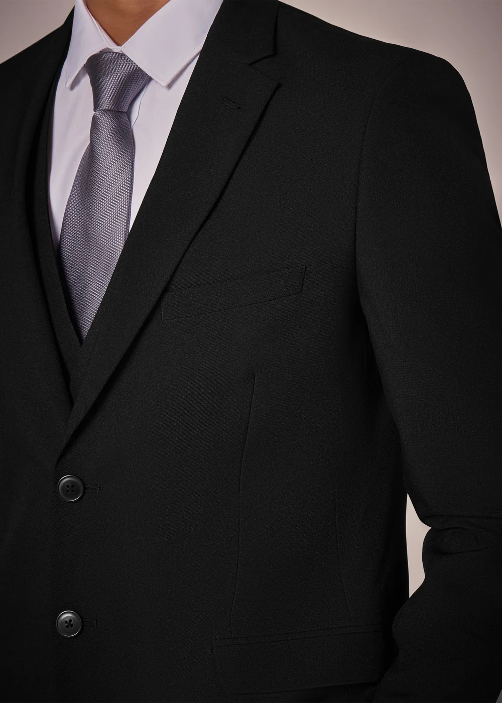 Taylor & Wright Panama Black Tailored Fit Suit Jacket - 36 Chest Short Image 2