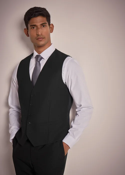 Taylor & Wright Panama Black Suit Waistcoat - Small Image 1