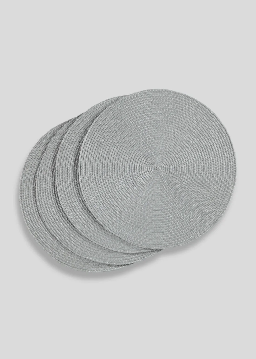 4 Pack Grey Woven Placemats Image 1