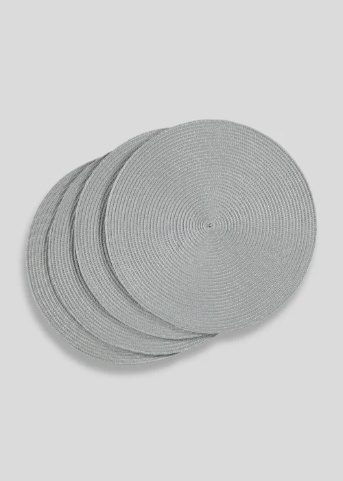 4 Pack Grey Woven Placemats Image 1