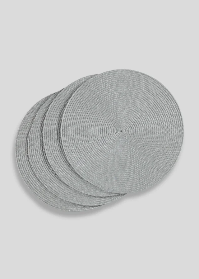 4 Pack Grey Woven Placemats