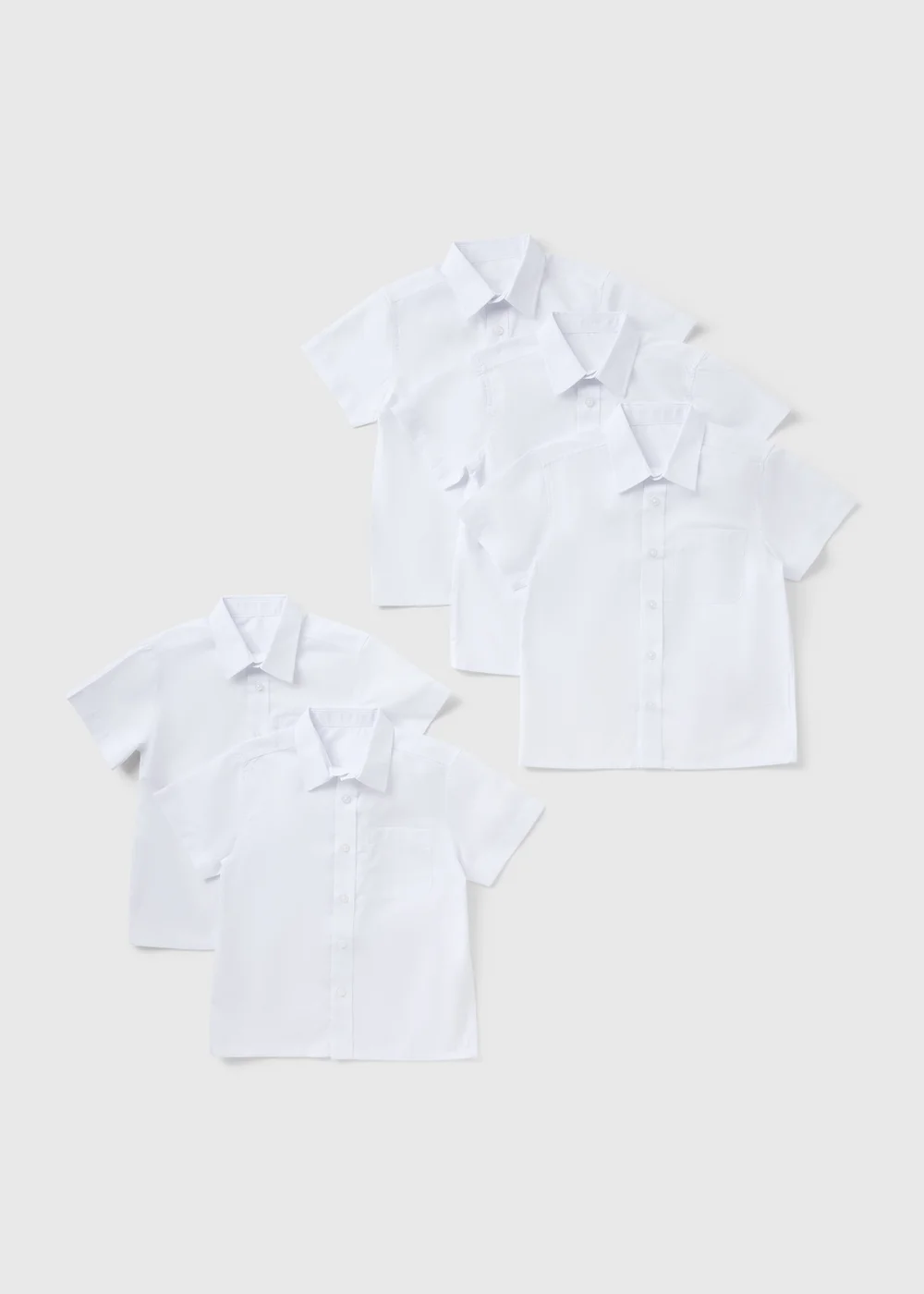 Boys 5 Pack White Short Sleeve School Shirts (4-16yrs) - Age 4 Years Image 1