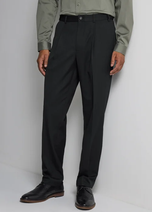 Taylor & Wright Black Regular Fit Flexi Waist Trousers - 30/L29 Image 1