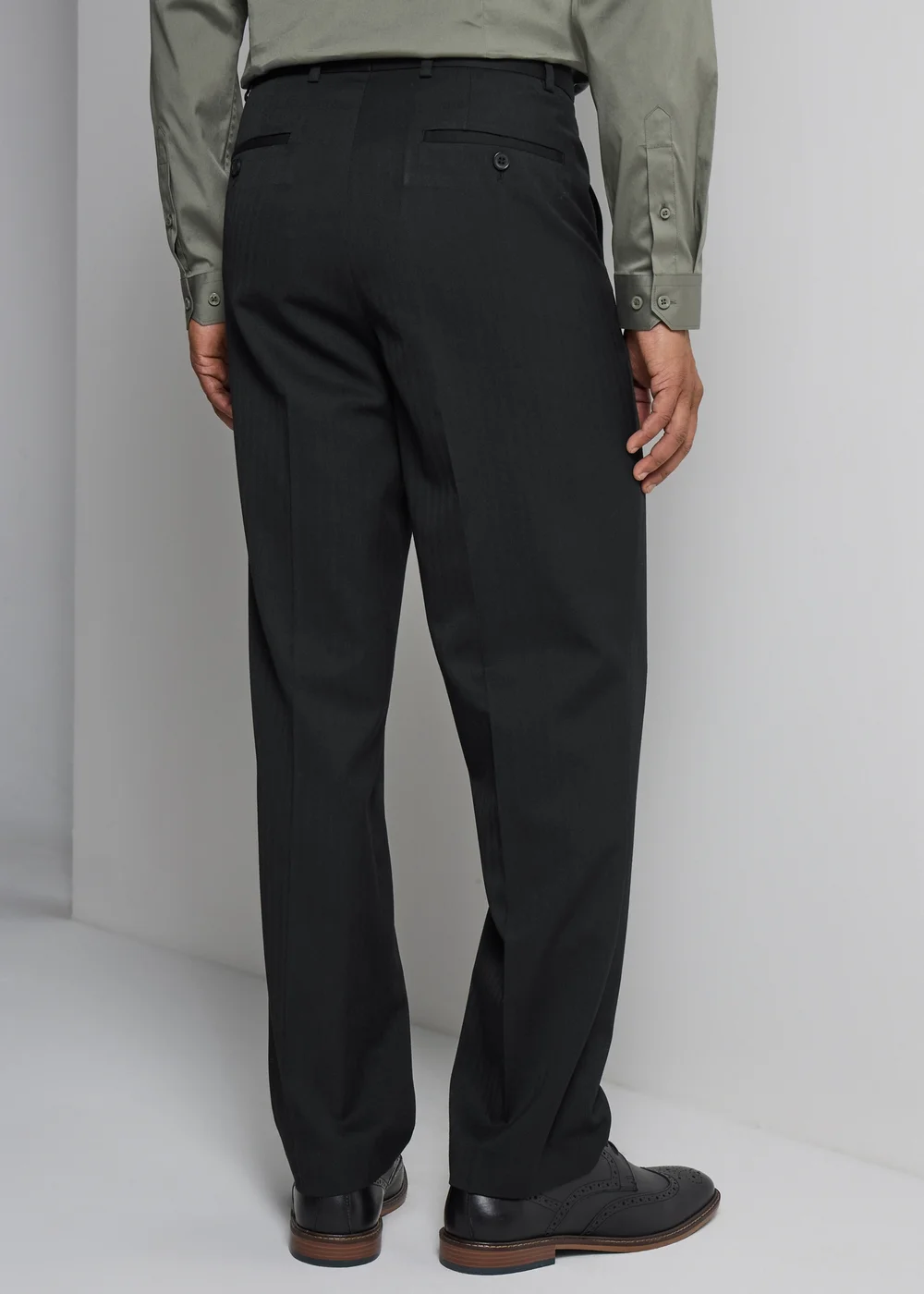 Taylor & Wright Black Regular Fit Flexi Waist Trousers - 30/L29 Image 3