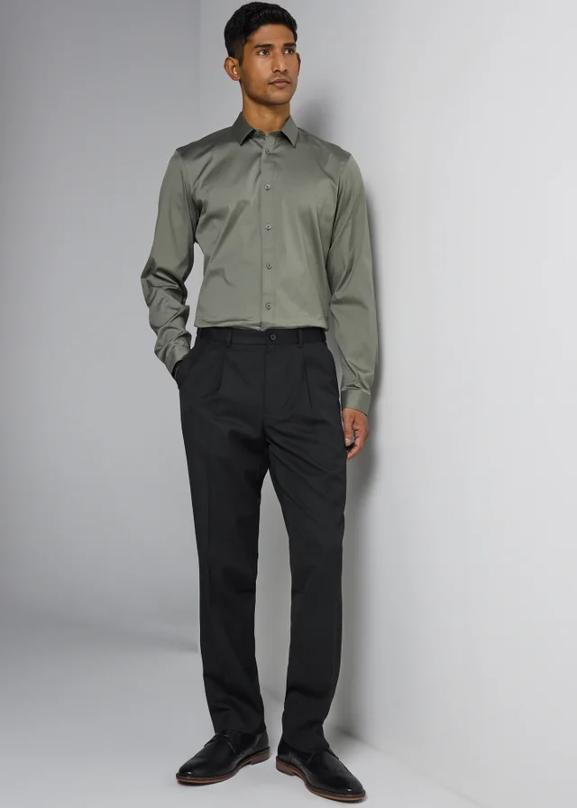 Taylor & Wright Black Regular Fit Flexi Waist Trousers