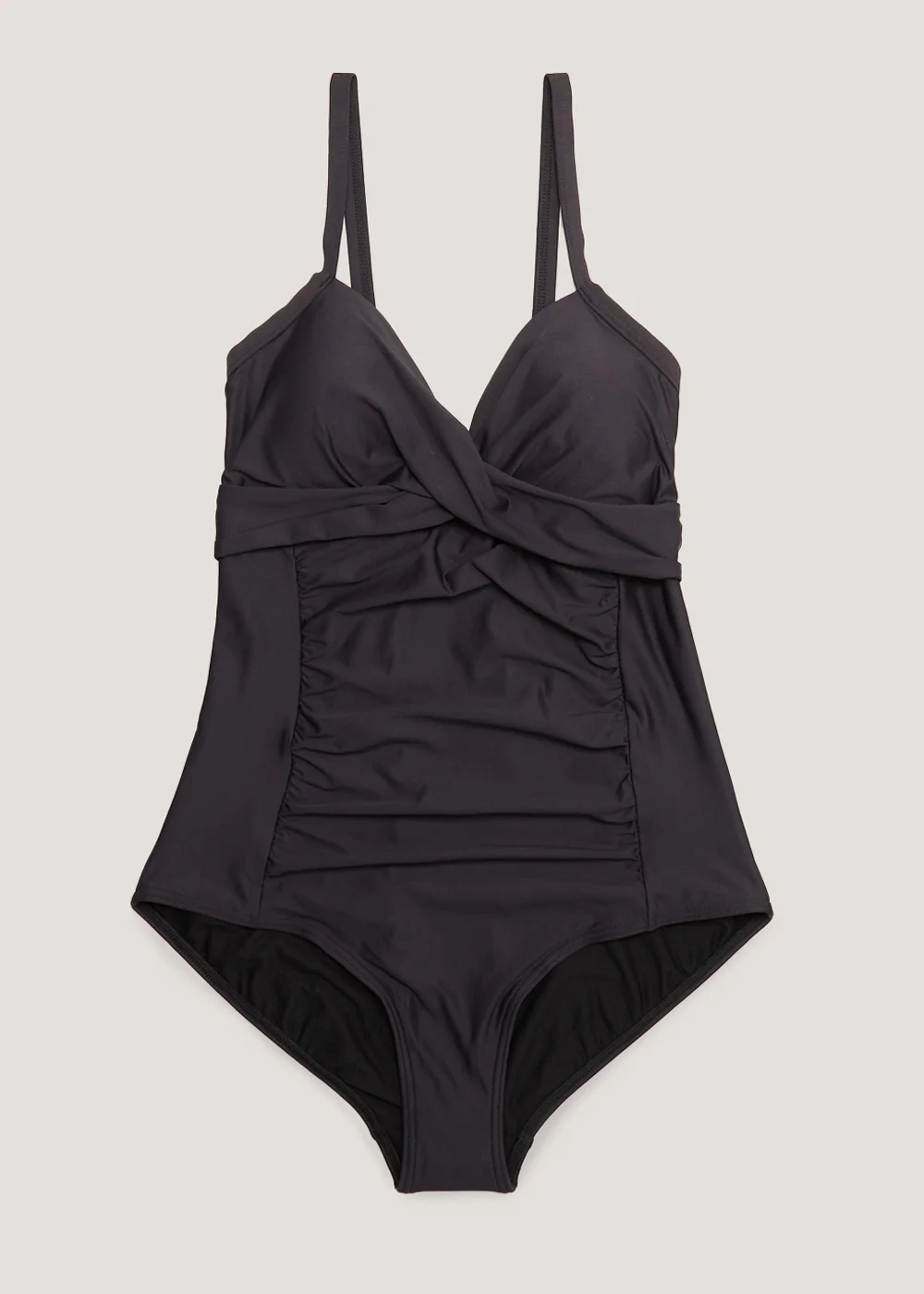 Black Tummy Control Wrap Front Swimsuit - 12 Image 4