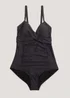 Black Tummy Control Wrap Front Swimsuit - Size 10 Image 4