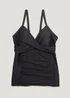 Black Tummy Control Wrap Front Tankini Top - Size 10 Image 4
