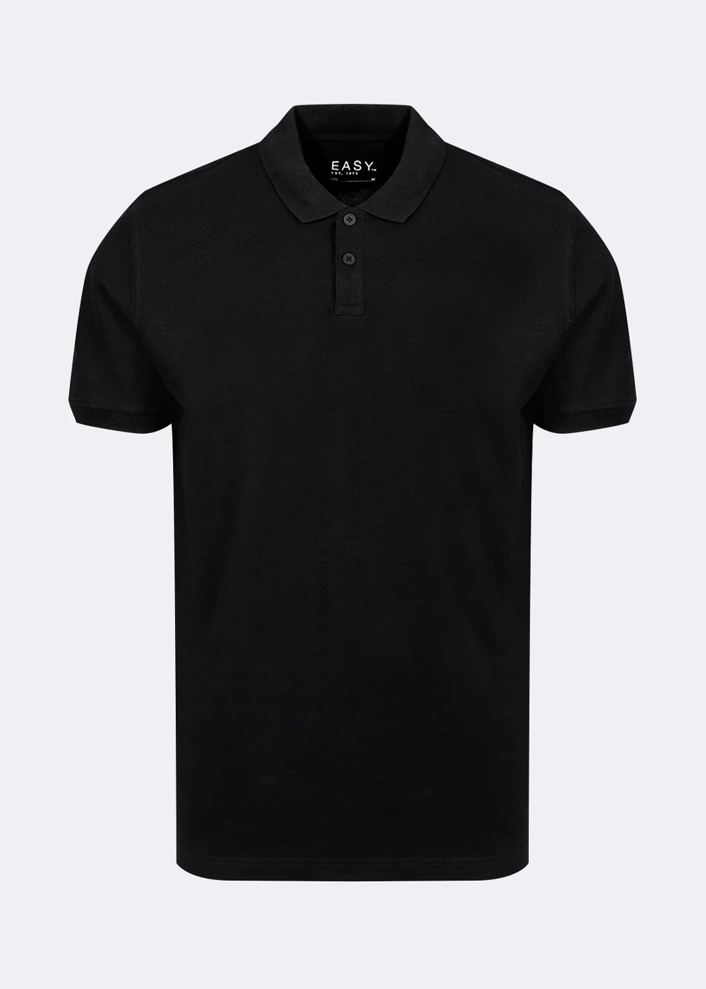 Black Essential Pique Polo Shirt - Small Image 1