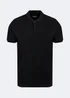 Black Essential Pique Polo Shirt - Small Image 1