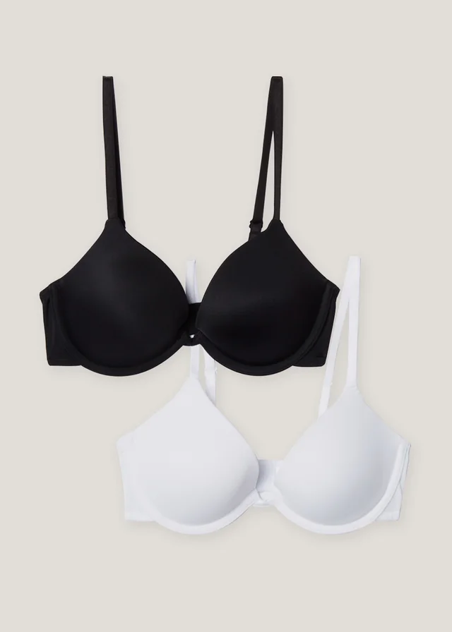 2 Pack Black & White Smooth Plunge Bras