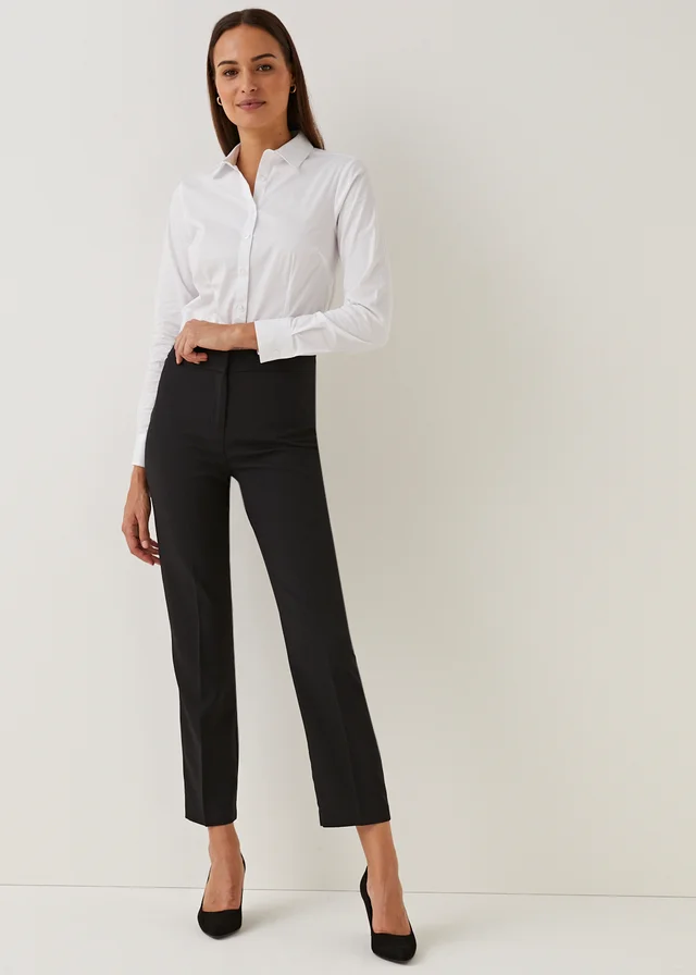Et Vous Black Straight Fit Trousers (Long Length)