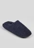 Navy Fluffy Mule Slippers - Size 7 - 8 Image 1