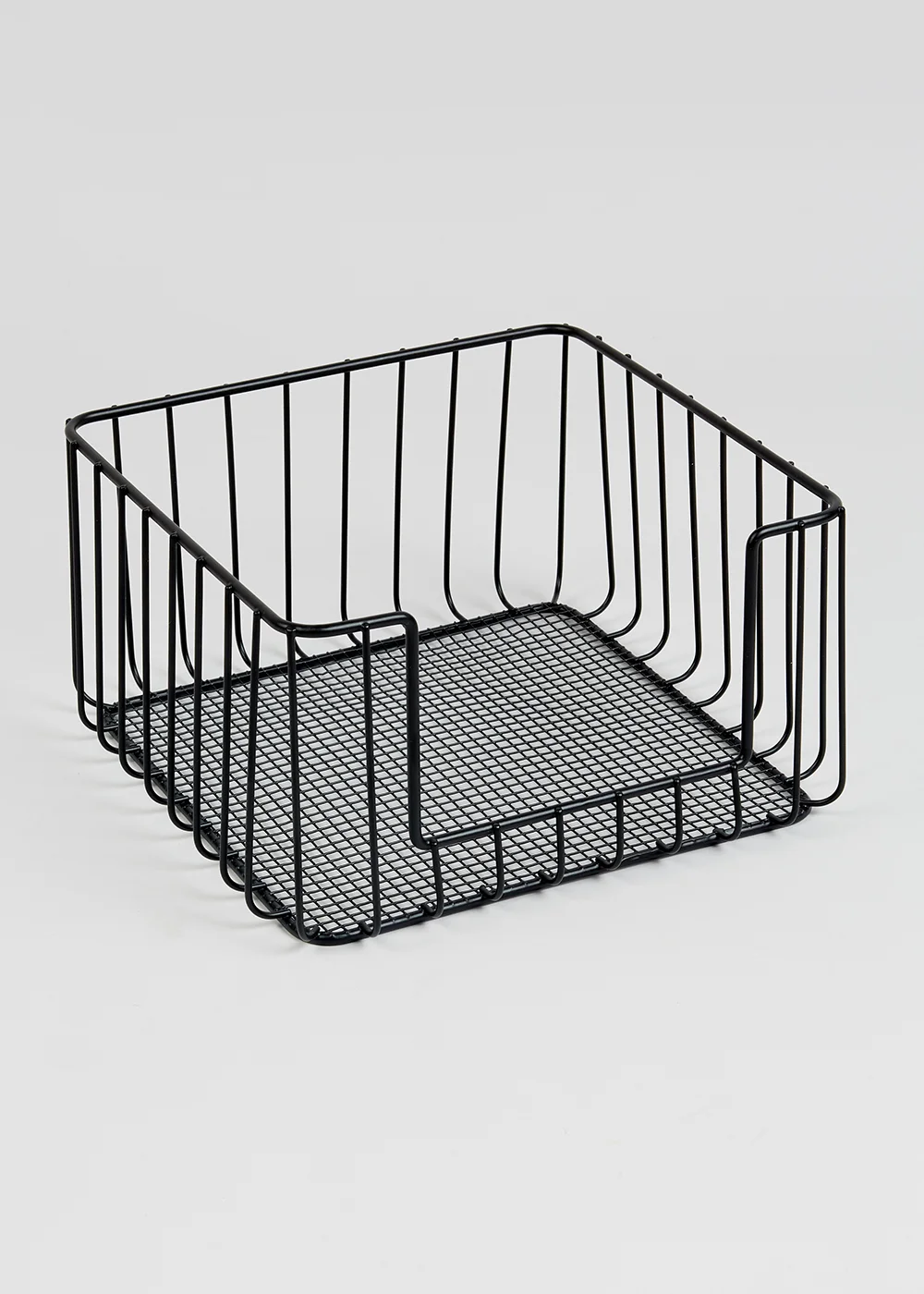 Black Wire Stackable Storage Basket Image 1
