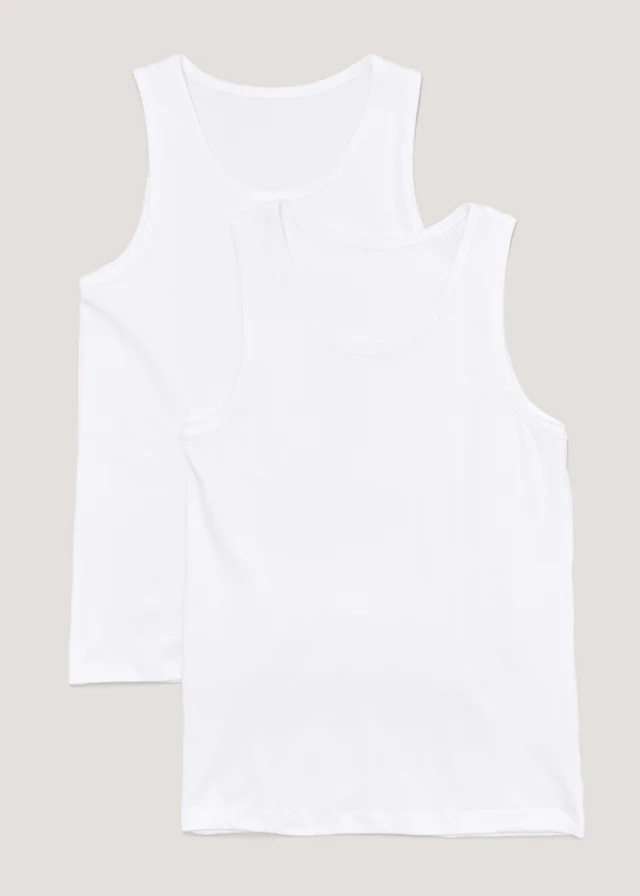 2 Pack White Vests