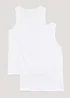 2 Pack White Vests - Small Image 1