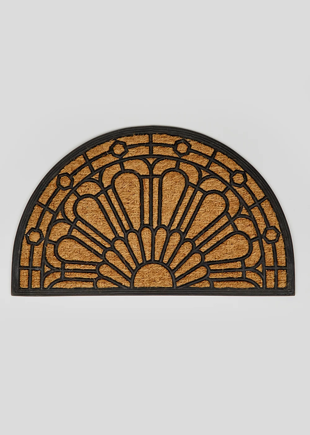 Rubber & Coir Semicircle Doormat Image 1