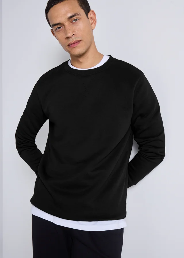 Black Essential Crew Neck Sweatshirt