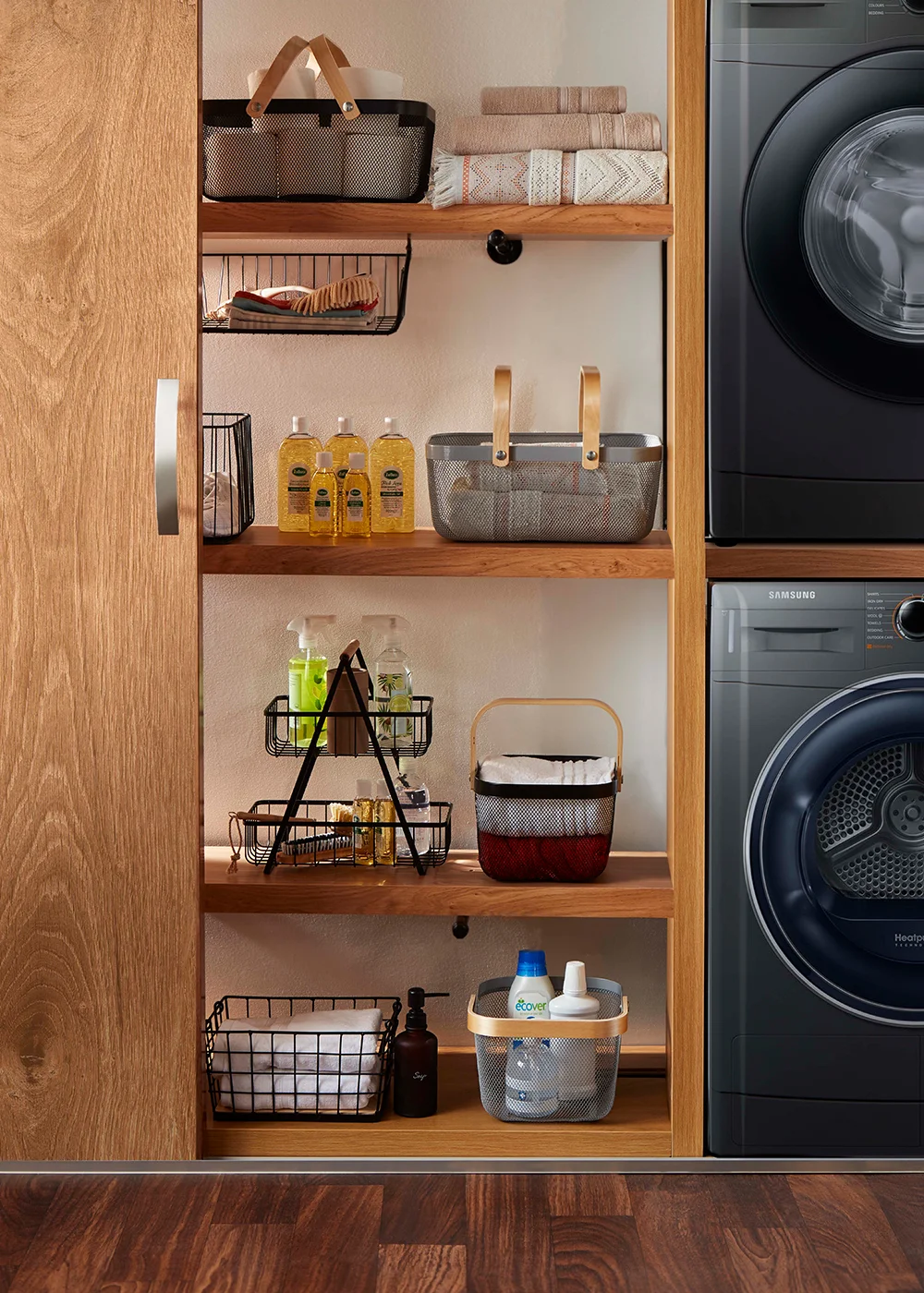 Black Wire Two Tier Storage Basket Image 2