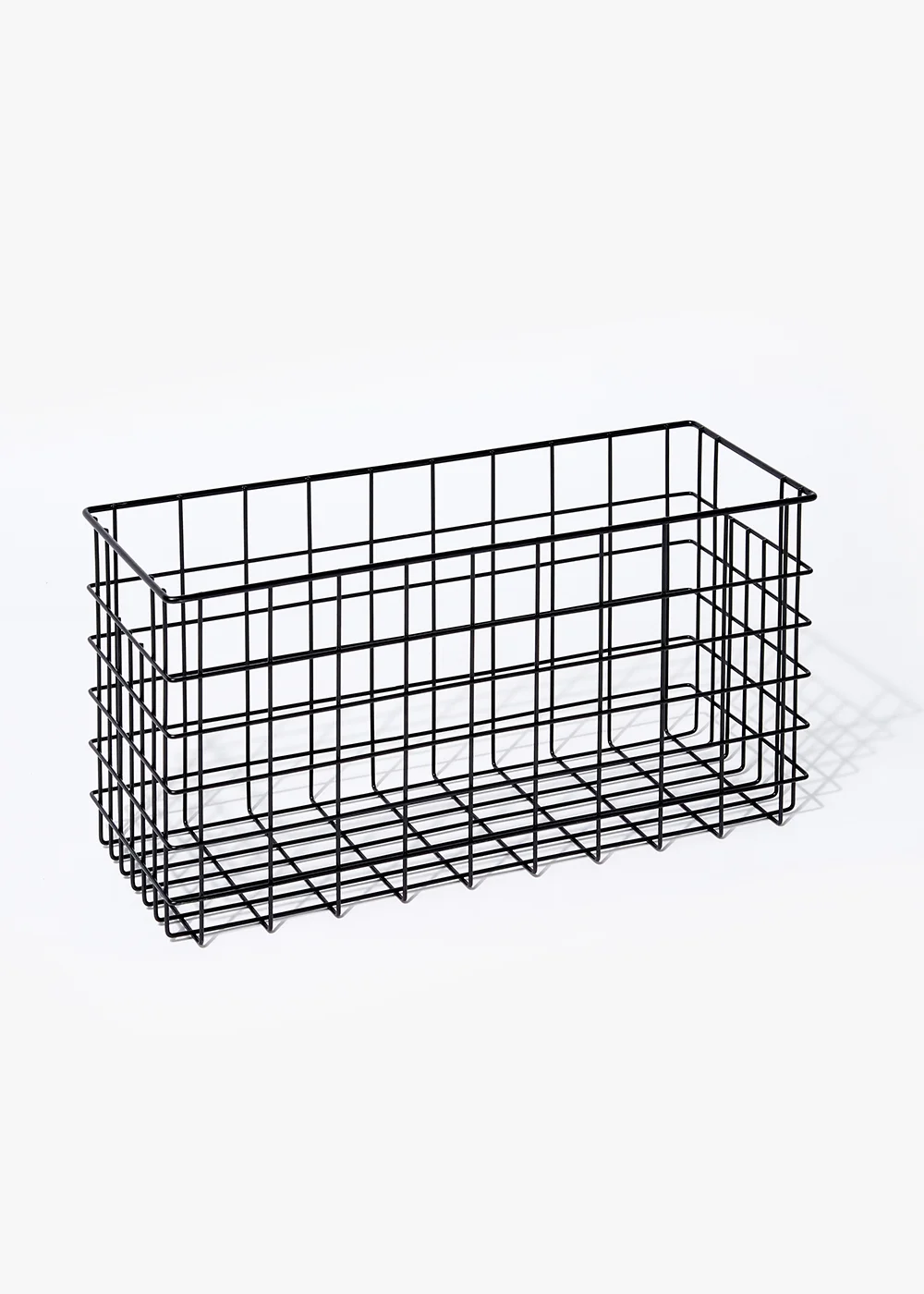 Black Slim Wire Storage Basket Image 1