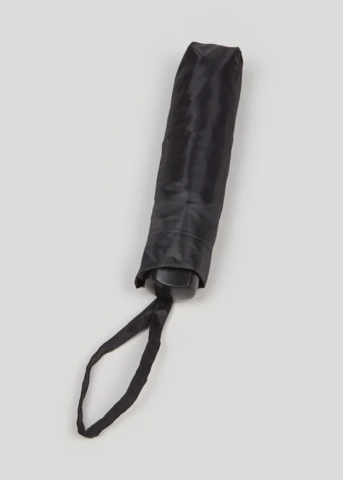 Black Plain Umbrella - One Size Image 2