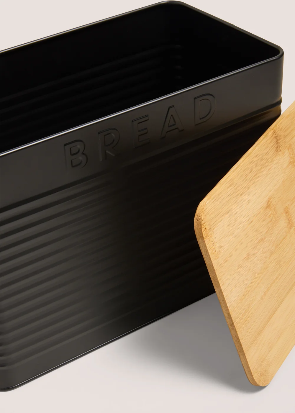 Black Metal Lidded Bread Bin Image 2