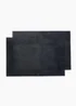 2 Pack Black Woven PVC Placemats (45cm x 30cm) Image 1