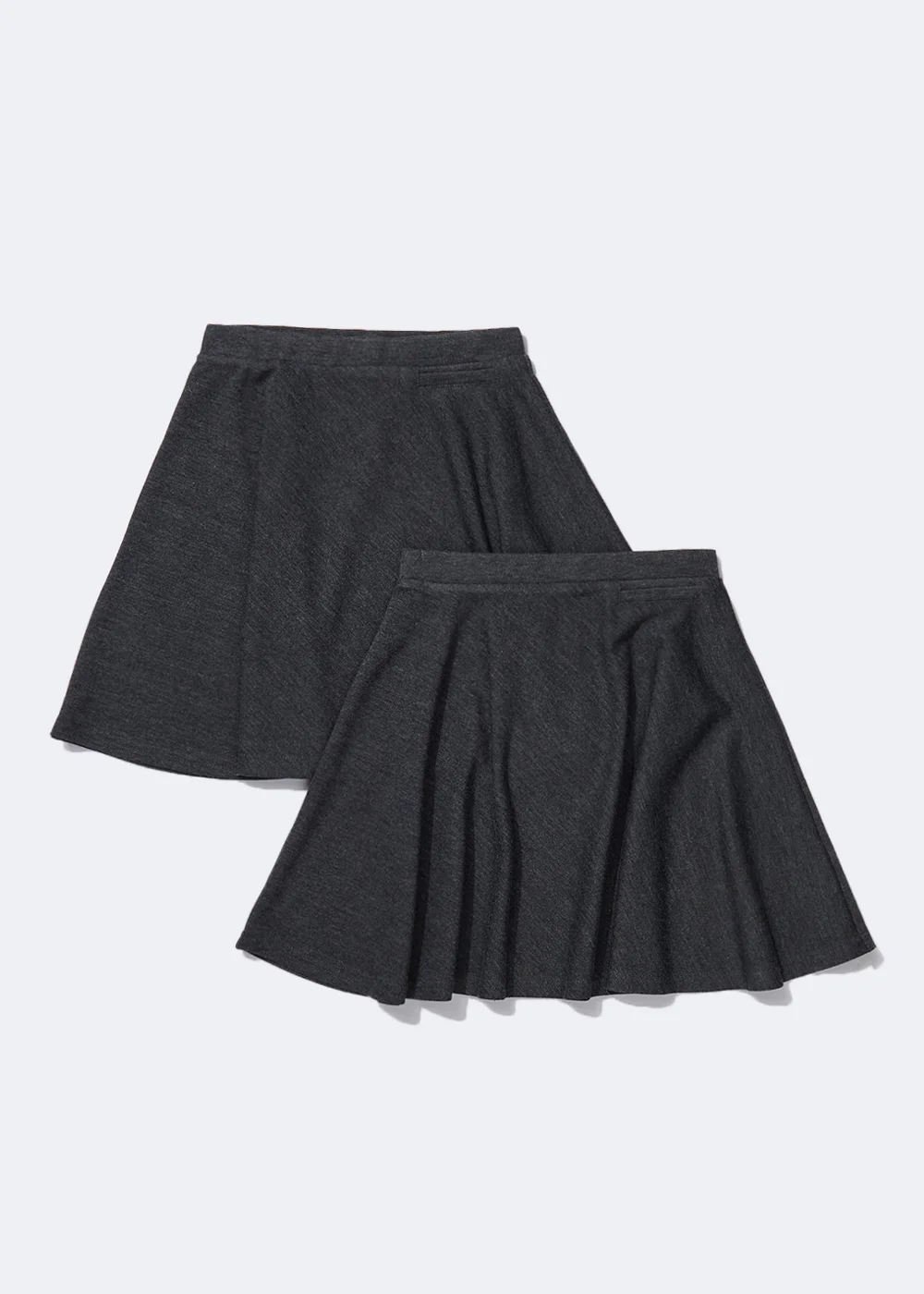 Girls 2 Pack Grey Jersey School Skirts (4-13yrs) - Age 4 Years Image 1