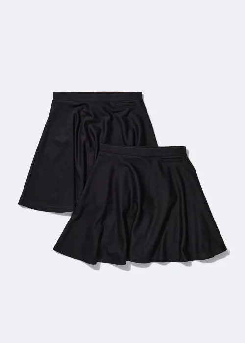 Girls 2 Pack Black Jersey School Skirts (4-16yrs) - Age 4 Years Image 1