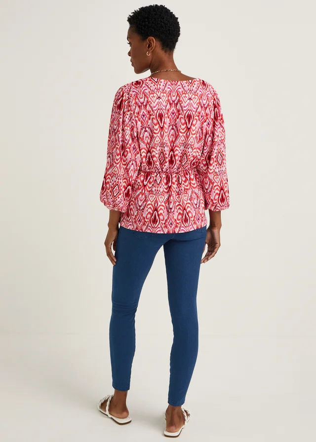 Blue Denim Look Ankle Length Leggings