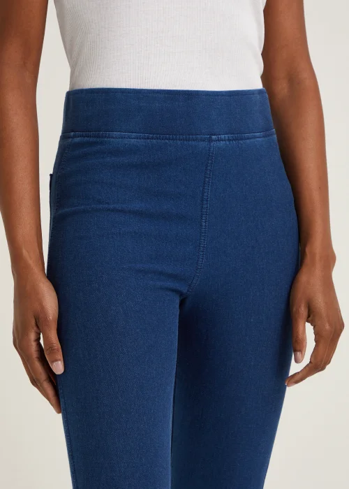 Blue Denim Look Ankle Length Leggings - 8 Image 3