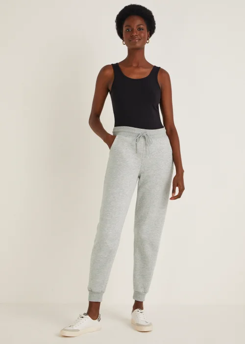 Grey Tapered Jogging Bottoms - Small Image 1