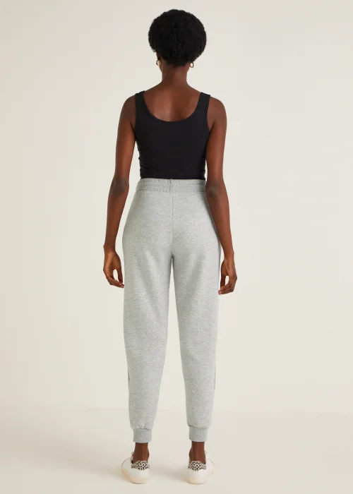 Grey Tapered Jogging Bottoms - Small Image 2