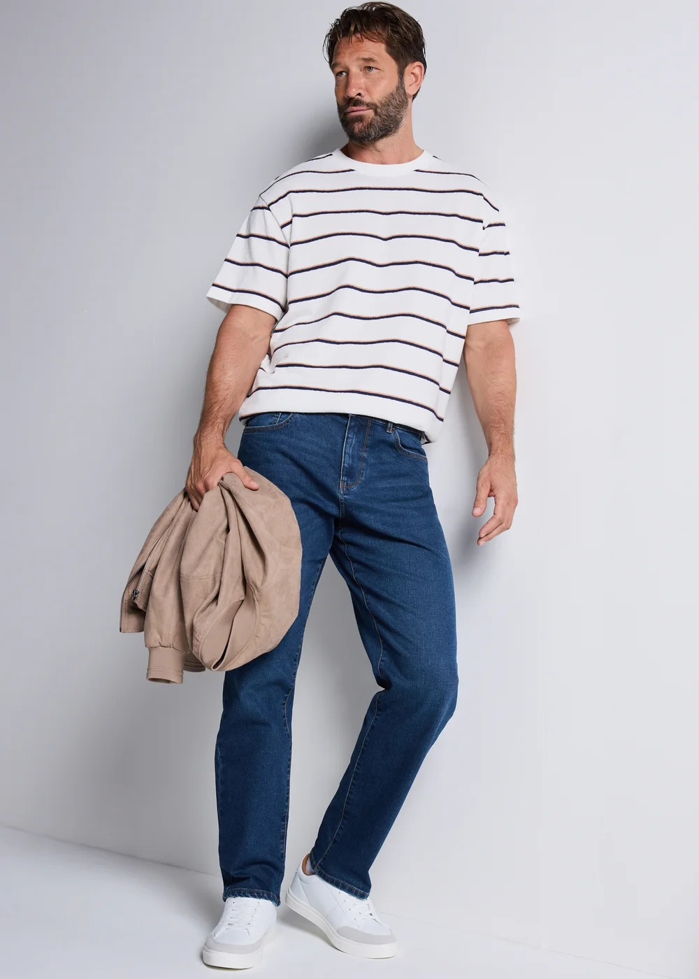 Dark Wash Stretch Straight Fit Jeans - 30 Waist Regular Image 2