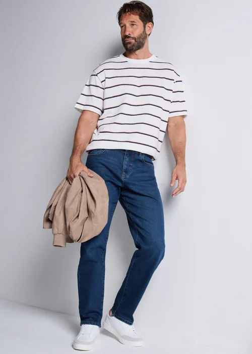 Dark Wash Stretch Straight Fit Jeans - 30 Waist Regular Image 2