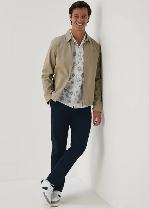 Navy Straight Fit Stretch Chinos - 30 Waist Regular Image 4