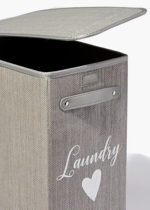 Grey Narrow Laundry Basket (40cm x 21cm x 60cm) Image 3